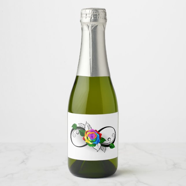 Unendlichkeitssymbol mit Rainbow-Rose (Vorderseite)
