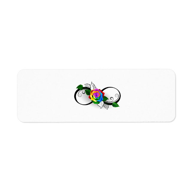 Unendlichkeitssymbol mit Rainbow-Rose (Vorne)
