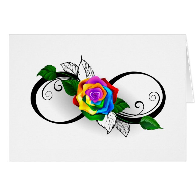 Unendlichkeitssymbol mit Rainbow-Rose (Vorderseite (Horizontal))