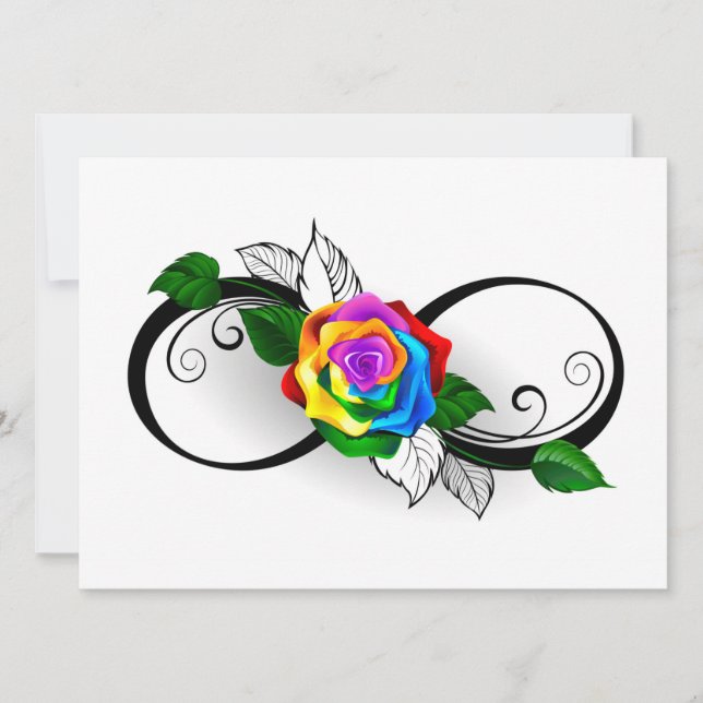 Unendlichkeitssymbol mit Rainbow-Rose Ankündigung (Vorderseite)
