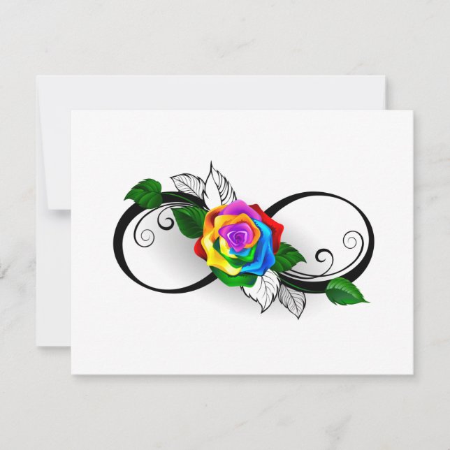 Unendlichkeitssymbol mit Rainbow-Rose Ankündigung (Vorderseite)