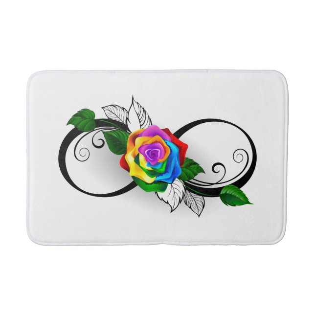 Unendlichkeitssymbol mit Rainbow-Rose Badematte (Vorderseite)
