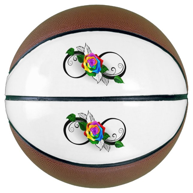Unendlichkeitssymbol mit Rainbow-Rose Basketball (Vorderseite)