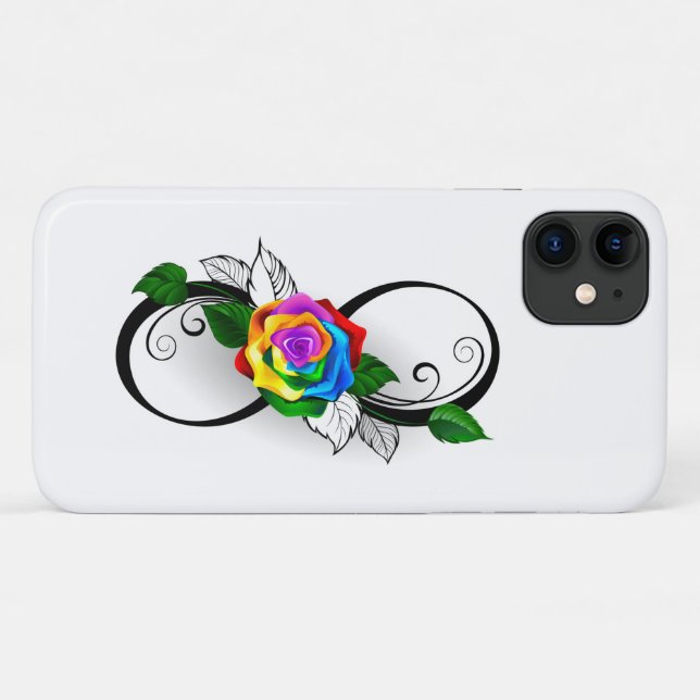 Unendlichkeitssymbol mit Rainbow-Rose Case-Mate iPhone Hülle (Rückseite (Horizontal))