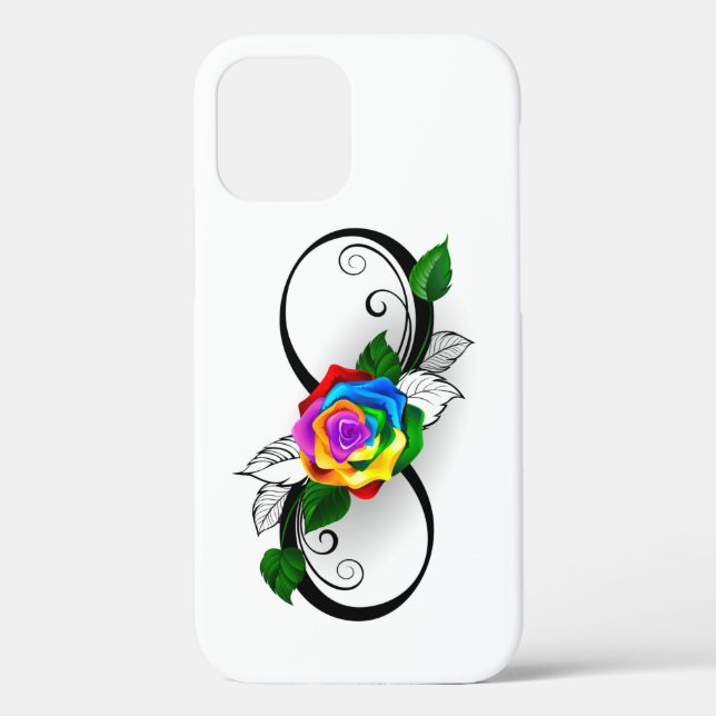 Unendlichkeitssymbol mit Rainbow-Rose Case-Mate iPhone Hülle (Rückseite)