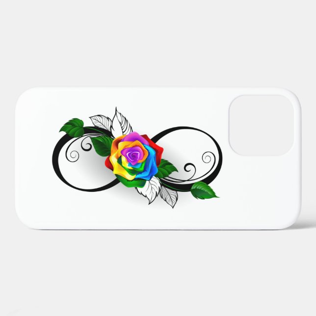 Unendlichkeitssymbol mit Rainbow-Rose Case-Mate iPhone Hülle (Rückseite (Horizontal))