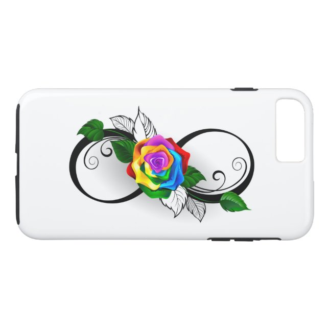 Unendlichkeitssymbol mit Rainbow-Rose Case-Mate iPhone Hülle (Rückseite (Horizontal))