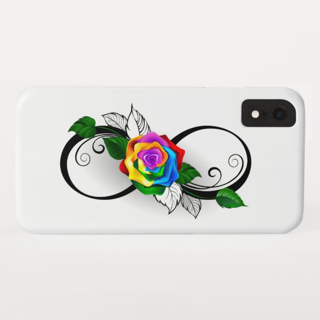Unendlichkeitssymbol mit Rainbow-Rose Case-Mate iPhone Hülle (Rückseite (Horizontal))