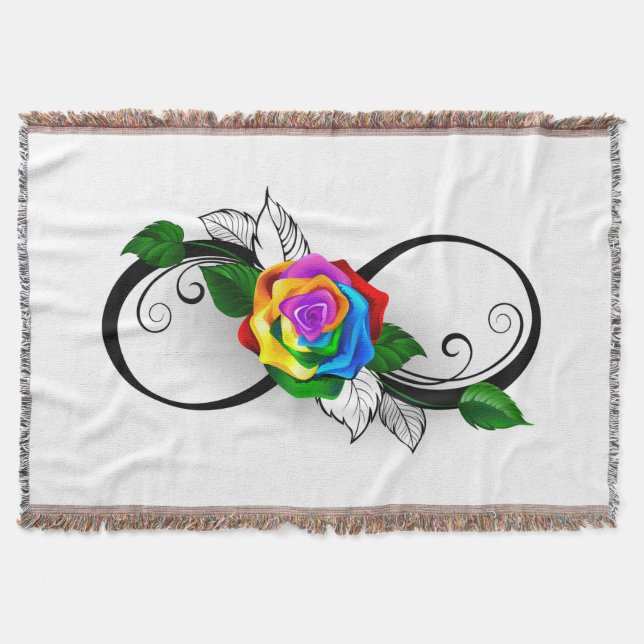 Unendlichkeitssymbol mit Rainbow-Rose Decke (Vorderseite)
