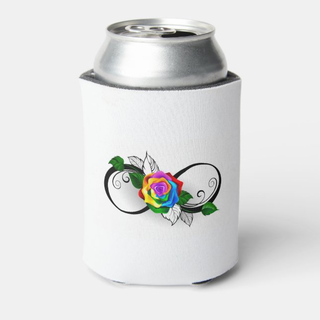 Unendlichkeitssymbol mit Rainbow-Rose Dosenkühler (Kanne Rückseite)