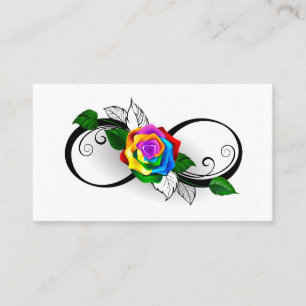 Unendlichkeitssymbol mit Rainbow-Rose Empfehlungskarte