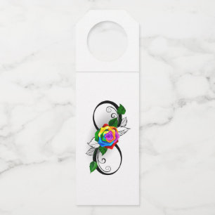Unendlichkeitssymbol mit Rainbow-Rose Flaschenanhänger