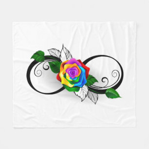 Unendlichkeitssymbol mit Rainbow-Rose Fleecedecke