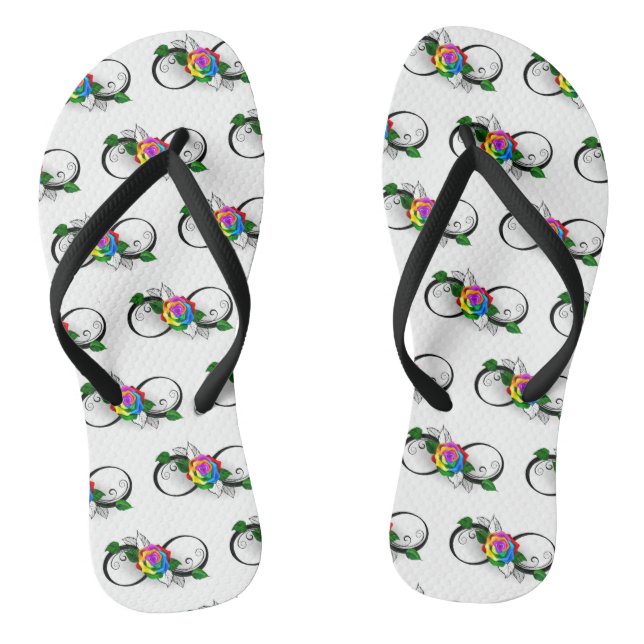 Unendlichkeitssymbol mit Rainbow-Rose Flip Flops (Fußbett)