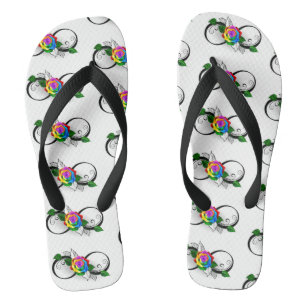Unendlichkeitssymbol mit Rainbow-Rose Flip Flops