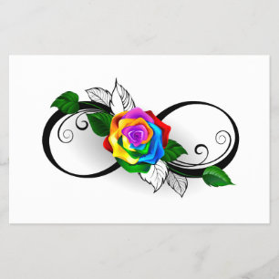 Unendlichkeitssymbol mit Rainbow-Rose Flyer