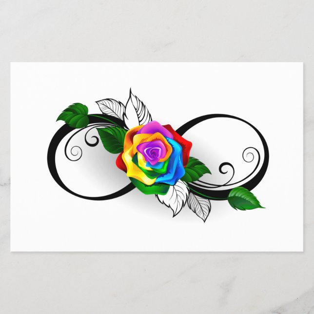 Unendlichkeitssymbol mit Rainbow-Rose Flyer (Vorne)