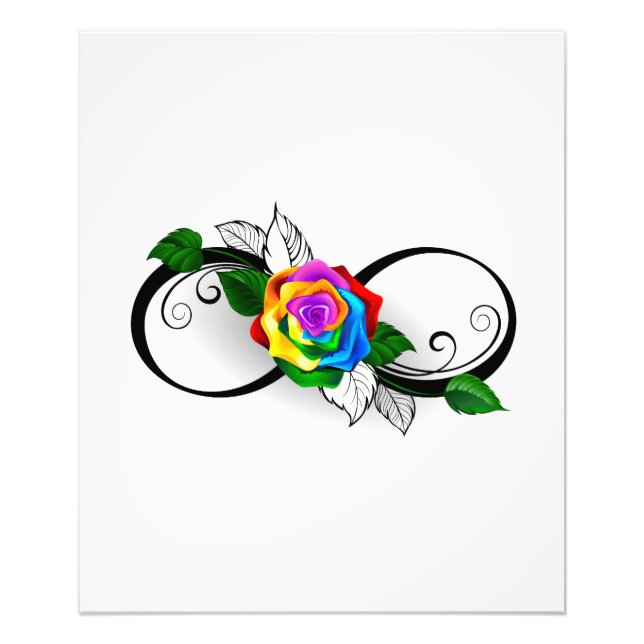 Unendlichkeitssymbol mit Rainbow-Rose Fotodruck (Vorne)