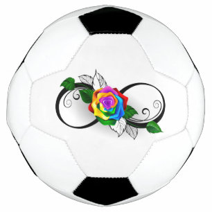 Unendlichkeitssymbol mit Rainbow-Rose Fußball