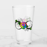 Unendlichkeitssymbol mit Rainbow-Rose