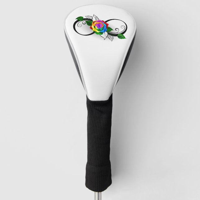Unendlichkeitssymbol mit Rainbow-Rose Golf Headcover (Vorderseite)