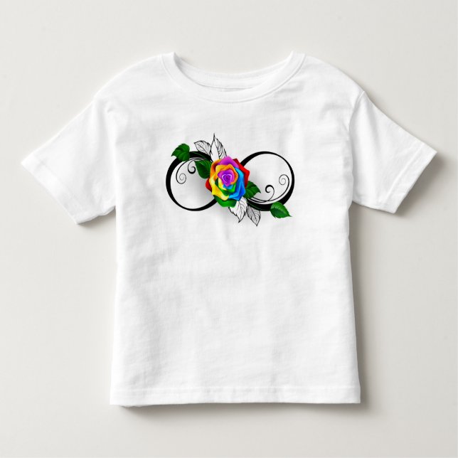Unendlichkeitssymbol mit Rainbow-Rose Kleinkind T-shirt (Vorderseite)