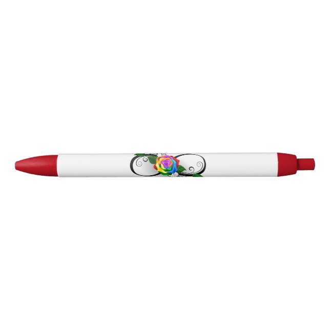 Unendlichkeitssymbol mit Rainbow-Rose Kugelschreiber (Vorderseite)