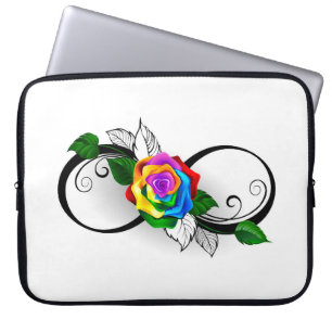 Unendlichkeitssymbol mit Rainbow-Rose Laptopschutzhülle