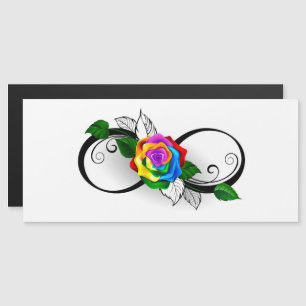 Unendlichkeitssymbol mit Rainbow-Rose Magneteinladung