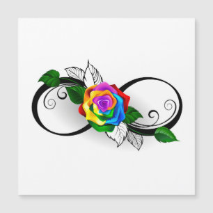 Unendlichkeitssymbol mit Rainbow-Rose Magnetkarte