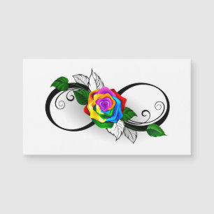 Unendlichkeitssymbol mit Rainbow-Rose Magnetkarte