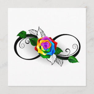 Unendlichkeitssymbol mit Rainbow-Rose Menükarte