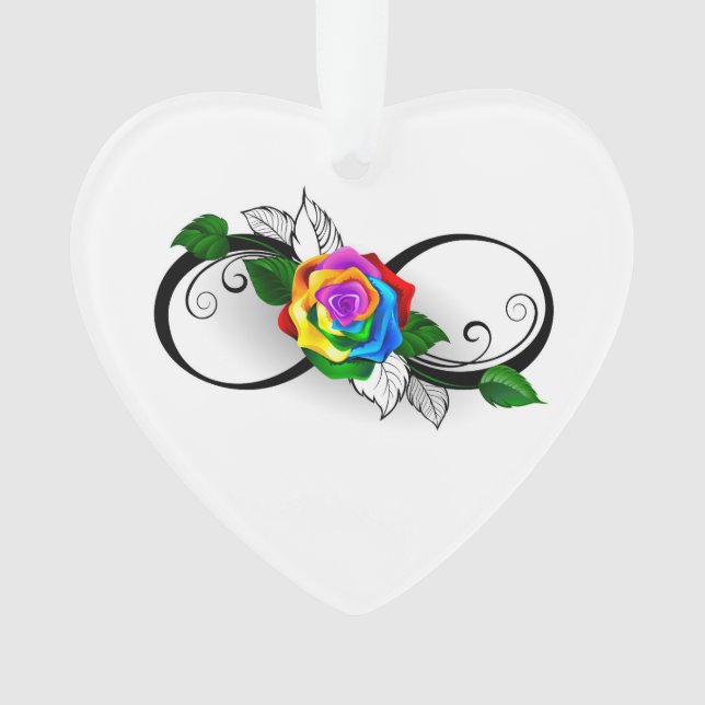 Unendlichkeitssymbol mit Rainbow-Rose Ornament (Vorderseite)