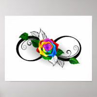 Unendlichkeitssymbol mit Rainbow-Rose