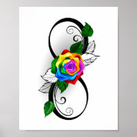 Unendlichkeitssymbol mit Rainbow-Rose