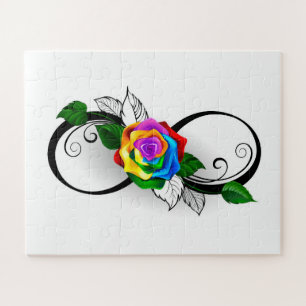 Unendlichkeitssymbol mit Rainbow-Rose Puzzle