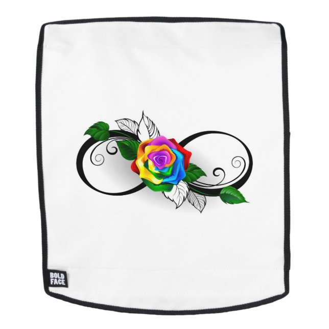 Unendlichkeitssymbol mit Rainbow-Rose Rucksack (Abnehmbare Front)
