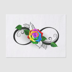 Unendlichkeitssymbol mit Rainbow-Rose Seidenpapier