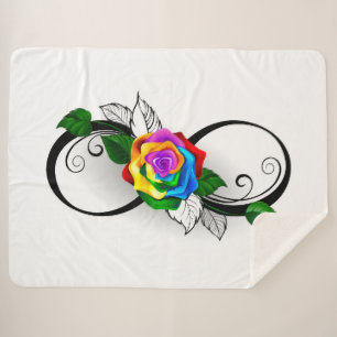 Unendlichkeitssymbol mit Rainbow-Rose Sherpadecke