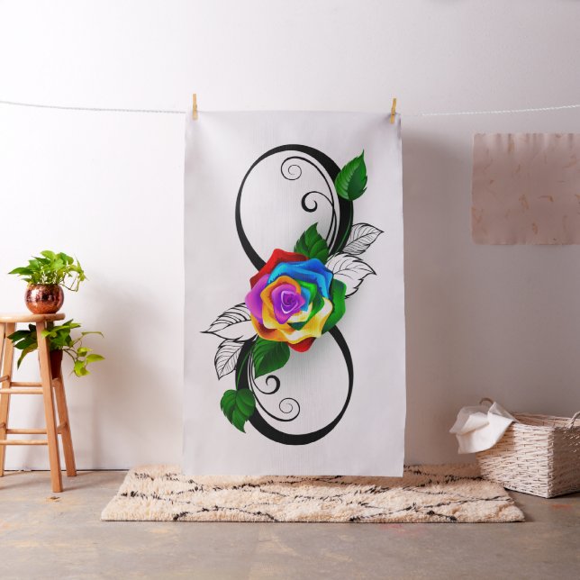 Unendlichkeitssymbol mit Rainbow-Rose Stoff (Beispiel)