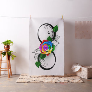 Unendlichkeitssymbol mit Rainbow-Rose Stoff