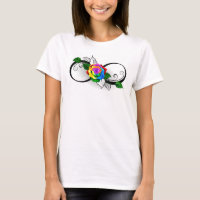 Unendlichkeitssymbol mit Rainbow-Rose