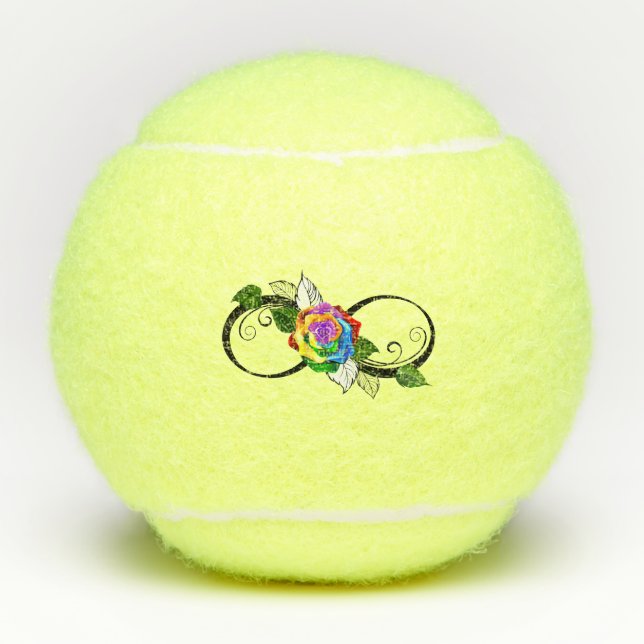 Unendlichkeitssymbol mit Rainbow-Rose Tennisbälle (Vorderseite)