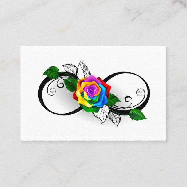 Unendlichkeitssymbol mit Rainbow-Rose Terminkarte (Vorderseite)