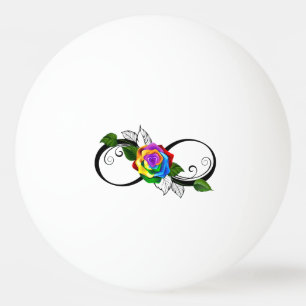 Unendlichkeitssymbol mit Rainbow-Rose Tischtennisball