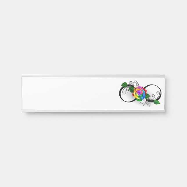 Unendlichkeitssymbol mit Rainbow-Rose Türschild (Vorderseite )
