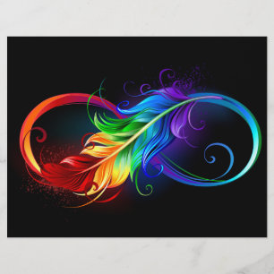 Unendlichkeitssymbol mit Regenbogen-Feder Briefbogen