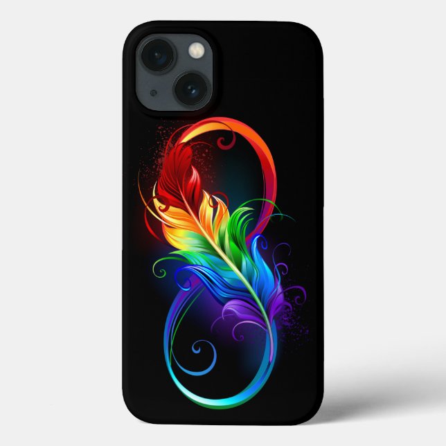 Unendlichkeitssymbol mit Regenbogen-Feder Case-Mate iPhone Hülle (Rückseite)