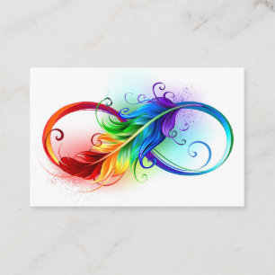 Unendlichkeitssymbol mit Regenbogen-Feder Treuekarte