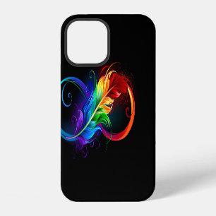 Unendlichkeitssymbol mit Regenbogenfeder iPhone 12 Hülle